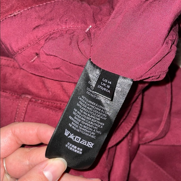 NWT Free People Nightfall Vegan Suede Pomegranate Waist Tye Pants Size 14 - Picture 16 of 16